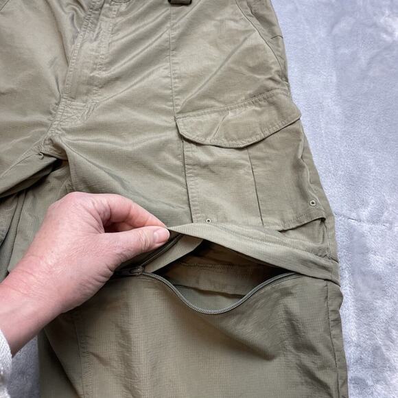 Columbia PFG Convertible Pants Mens LT Khaki Nylon Zip Off Legs Hiking Shorts - Picture 6 of 9